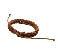 Leather Bracelet Man,Hand-Woven Adjustable Fashion Light Luxury Niche Design Retro Leather Bracelet, Energy Jewellery for Women Men Light Brown