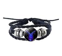 Leather Bracelet Man,Hand-Woven Adjustable Multi-Layer Light Luxury Niche Design The Twelve Constellations Glow In The Dark Leather Bracelet, Energy Jewellery for Men Women Capricorn