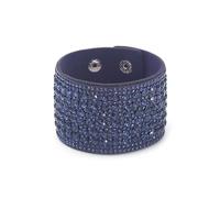 Leather Bracelet Man,Hand-Woven Bohemian Fashion Velvet Hot Diamond Inlaid Diamond Snap Button Wide Leather Bracelet, Energy Jewellery for Women Royal Blue