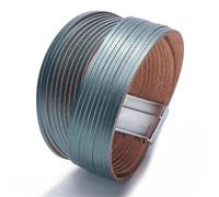 Leather Bracelet Man,Hand-Woven Multi-Layer Bohemian Fashion Light Luxury Magnetic Buckle Leather Bracelet, Energy Jewellery for Women Style C