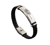 Leather Bracelet Man,Hand-Woven Simple Fashion Light Luxury Twelve Constellations Folding Clasp Leather Bracelet, Energy Jewellery for Women Men Scorpio