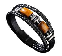 Leather Bracelet Multilayer Gemstone Woven Vintage Jewelry | Gothic Wrap Bracelet Wrist Band for Men Women Couple Home Office Travel Dating Party Birthday Halloween
