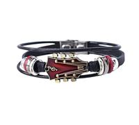 Leather Bracelets for Men - Rock Punk Jewellery, Music Accessories | Bracelet with Guitar, Adjustable and Multilayer Design, Ideal for Rock Fans, Birthday and Casual Look, Se référer au