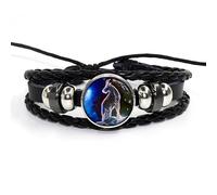 Leather Bracelets for Women,Hand-Woven Adjustable Multi-Layer Niche Design The Twelve Constellations Glow In The Dark Leather Bracelet, Energy Jewellery for Men Women Capricorn