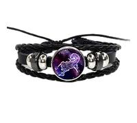 Leather Bracelets for Women,Hand-Woven Adjustable Multi-Layer Niche Design The Twelve Constellations Glow In The Dark Leather Bracelet, Energy Jewellery for Men Women Scorpio