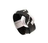 Leather Bracelets for Women,Hand-Woven Multi-Layer Bohemian Fashion Double Layer Large Circle Accessories Magnetic Buckle Leather Bracelet, Energy Jewellery for Men Women Black