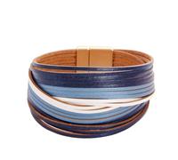 Leather Bracelets for Women,Hand-Woven Multi-Layer Bohemian Fashion Light Luxury Magnetic Buckle Leather Bracelet, Energy Jewellery for Women Style E