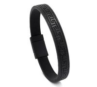 Leather Bracelets for Women,Hand-Woven Niche Design Retro Minimalist Geometric Pattern Magnetic Buckle Leather Bracelet, Energy Jewellery for Men Women Black