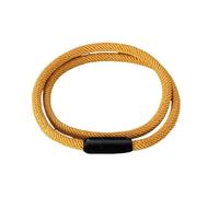 Leather Braided Bracelet Men, Handmade Leather Braided Bracelet With Magnetic Clasp Dark Yellow Double Wrap Woven Wristband Couple Cuff Bangle Charm Jewelry For Men Women