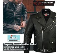 Leather Brando Motorbike Jacket Marlon Biker Motorcycle With Genuine CE Armour