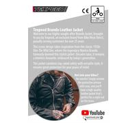 Leather Brando Motorbike Jacket Marlon Biker Motorcycle With Genuine CE Armour