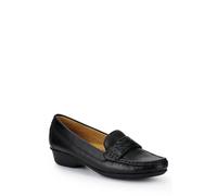 Leather Breathable Loafers Pavers Black 5