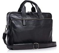 Leather briefcase 18 Inch Laptop Messenger Bags for Men and Women Best Office briefcase Satchel Bag, Black