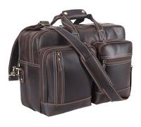 Leather Briefcase for Men Expandable Large 17 Inch Laptop Crossbody Shoulder Bag Business Travel Duffel Attache Case, B2, 16.5 x 11.8 x 5.12 inches, Travel