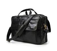 Leather briefcase, Multifunction Genuine Leather Men's Briefcase 15.6" Laptop Man Business Handbag Tote Vintage Male Big Shoulder Bag Travel Duffel
