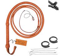 Leather Bullwhip 4 to 24 feet / 1.2 to 7.3 meter Length in 16 plaits braids Kangaroo hide Brown Tan Equestrian, Professional Premium Quality Whip, Horse Riding cowboy (12 feet (3.6 meter))