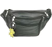 Leather Bum Bag Black Belt Purse 4 Pockets Hip Waist Bags Sports Holiday Travel