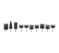 Leather Burnisher Bits for Rotary Tools,10Pcs Black Ebony Wood Leather Burnisher Pointed Tip, Versatile Wooden Burnishing Tool Set with Electric Slicker Tips for Professionals