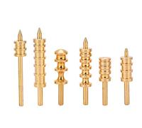 Leather Burnishing Tool, 6PCS Metal Brass Polishing Set with Multiple Burnisher Heads & Abrasive Sleeves, Professional Edge Finishing Kit for Leather Craft, Repair and Shoemaking