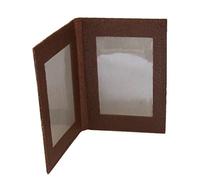 Leather Bus Pass Holder, Oyster Card, ID Cover, Licence, Photo ID Window (Double Brown)