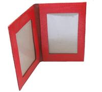 Leather Bus Pass Holder, Oyster Card, ID Cover, Licence, Photo ID Window (Double Red)