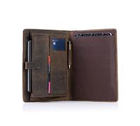 Leather Business Portfolio with Luxury Pen Business Personal Organiser Folder Full Grain Leather padfolio by KomalC (Buffalo Distressed Tan)