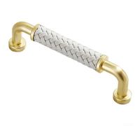 Leather Cabinet Handle, Multiple Sizes Zinc Alloy Drawer Pull Modern Wardrobe Knob Sl ar Design Concealed Mounting for Kitchen Bedroom Furniture Renovation(M)