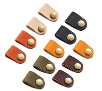 Leather Cable Straps,Cord Organizer, Portable Earphone Cord Winder Keeper, Cable Management, Cable Ties for Work and Travel (Set of 12)