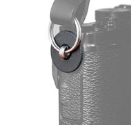 Leather Camera Strap Lug Protectors, Anti-Scratch Camera Bumpers, Solid Pattern, Split Ring Fastener, Compatible with DSLR Cameras (Black)