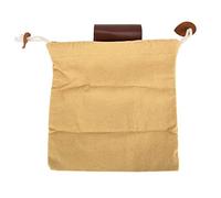 Leather Canvas Foraging Pouch Belt Fruit Picking Bag Foldable Durable Outdoor Camping Fruit Collecting Shells Rocks Storage Pouch (Khaki)