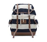 Leather Canvas Striped Backpack - male - Paul & Shark - Backpacks - Multicolor - ONE SIZE - Bags ONE SIZE
