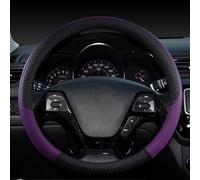 Leather Car Accessories Steering Wheel Cover Leather Braid On The Steering Wheel For Kia For SELTOS SUV 2015-2021 KX3 Auto Accessories Styling(Purple)