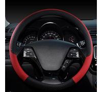Leather Car Accessories Steering Wheel Cover Leather Braid On The Steering Wheel For Kia For SELTOS SUV 2015-2021 KX3 Auto Accessories Styling(Rosso)
