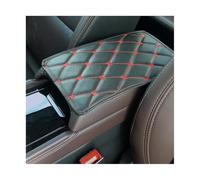 Leather Car Armrest Box Mat Pad Cover Protection For Suzuki For Swift For Kizashi SX4 For S-Cross Dust-proof Cushion Interior(Black red line)