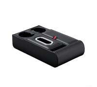 Leather Car Armrest Organizer Dual Cup Holder Tissue Dispenser Phone Storage Padded Cushion Installation Fit For Black Red Coffee Beige 33.1x19.0x7.7cm(Beige)
