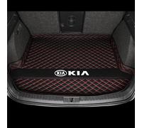 Leather Car Boot Mat for KIA Venga 2009-2018, Rear Trunk Liner with Raised Edges, Anti-Scratch Auto Cargo Protector Tray Cover, Dog Friendly Interior Accessories, Black Red
