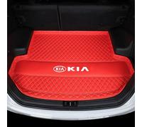 Leather Car Boot Mat for KIA Venga 2009-2018, Rear Trunk Liner with Raised Edges, Anti-Scratch Auto Cargo Protector Tray Cover, Dog Friendly Interior Accessories, Red