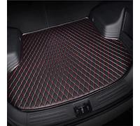 Leather Car Boot Mat for Mazda EZ6 2024 2025 (No speakers on the right side of the trunk), Waterproof Anti-Scratch Non-Slip Trunk Pad, Cargo Tray Protector Liners Accessories,Black-Red