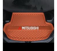 Leather Car Boot Mat for Mitsubishi Outlander 7seats 2019-2024, Rear Trunk Liner with Raised Edges, Anti-Scratch Auto Cargo Protector Tray Cover, Dog Friendly Interior Accessories, Brown