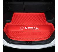 Leather Car Boot Mat for Nissan X-Trial 2000-2007, Rear Trunk Liner with Raised Edges, Anti-Scratch Auto Cargo Protector Tray Cover, Dog Friendly Interior Accessories, Red
