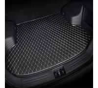Leather Car Boot Mat for Renault Clio 2019 2020 2021 2022 2023 2024 2025 2026 Five Dynasties, Waterproof Anti-Scratch Non-Slip Trunk Pad, Cargo Tray Protector Liners Accessories,Black-Beige