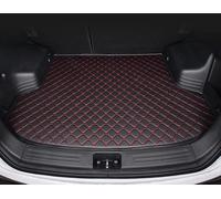 Leather Car Boot Mat for Volkswagen VW T-Roc Crossover SUV/T-Roc R-Line, Waterproof Anti-Scratch Non-Slip Trunk Pad, Cargo Tray Protector Liners Accessories,Black-red