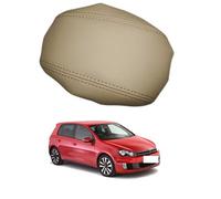 Leather Car Center Console Armrest Cover Replacement for Volkswagen Golf 6 2010-2012, Soft Lid Pad Cushion for Armrest Box Protector Interior,Beige