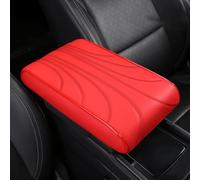 Leather Car Center Console Cover For Ford Kuga I 2008-2024, Comfortable Armrest Pad Arm Rest Box Cushion Waterproof Durable Interior Accessories,G/Red-31 * 20 * 5cm