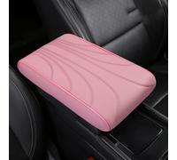 Leather Car Center Console Cover For Ford Kuga I 2008-2024, Comfortable Armrest Pad Arm Rest Box Cushion Waterproof Durable Interior Accessories,F/Pink-31 * 16 * 5cm