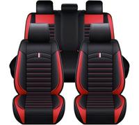 Leather Car Cover Seats Full Set for Jeep Cherokee River(KJ), All-Weather Car Seat Covers Luxury Seat Cover Front Rear Seat Protectors Custom Comfortable Seat Accessories,black red