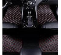 Leather Car Floor Mats for Audi A4 B7 Limousine 2004-2008, All Weather Waterproof Floor Mat Front Rear Row Carpet Protection Set Liners Accessories,F Black Red