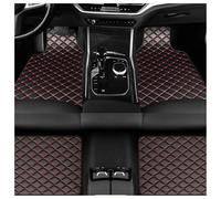 Leather Car Floor Mats for Audi RS6 2016-2018, Customized Floor Liner Carpet Protection All Weather Waterproof Non-Slip Accessories,C Black Red