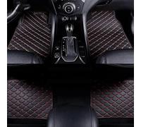 Leather Car Floor Mats, for BMW 3 Series 318d 320i 320d 320e 330i 330d 330e M340i M340d Leather Car Floor Mats, All Weather Floor Liners Auto Carpet,Custom Fit, Easy to Clean,D-black Red