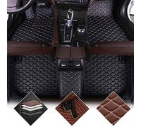 Leather Car Floor Mats for M-ercedes Benz E class (4door) 2009-2013 W212, Tailored Full Coverage Front Rear Row Carpet Set All-Weather Waterproof Floor Liners,D-Black/Beige